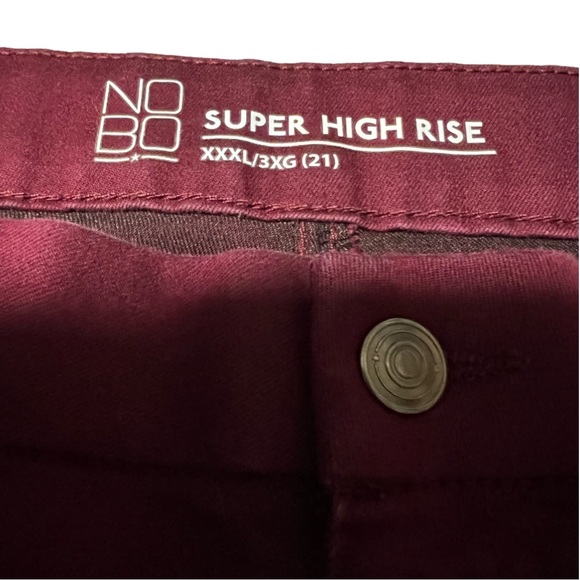 NOBO Women’s 3X (21) Super High Rise Burgundy Jeans - Picture 3 of 4